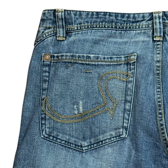 Vintage Y2K Rock & Republic Jeans Mens Blue Faded Straight Leg Embroidered 36/30 - Picture 5 of 8
